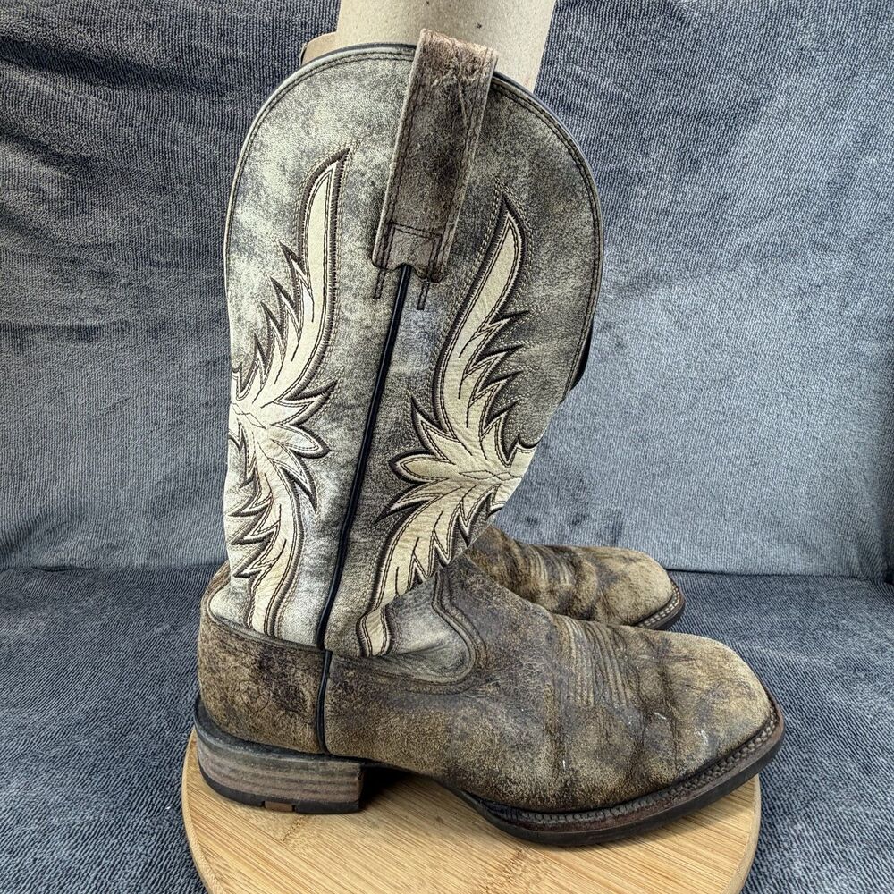 Ariat Boots Mens Size 12D Brown Leather Western Square Toe Pull On 10035918